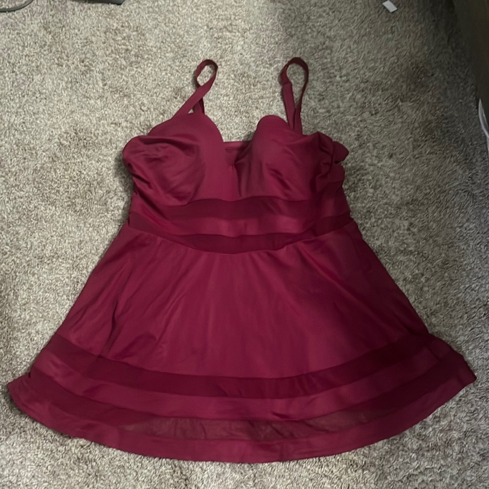 Torrid Swimdress with sheer panels